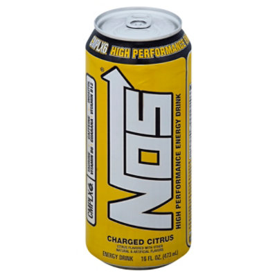 NOS Energy Drink High Performance Charged Citrus - 16 Fl. Oz. - Carrs