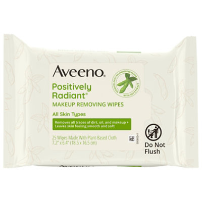 Aveeno Positively Radiant Oil-Free Makeup Remover Facial Wipes - 25 Count - Image 4