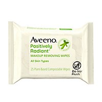 Aveeno Active Naturals Positively Radiant Makeup Removing Wipes - 25 Count - Image 2