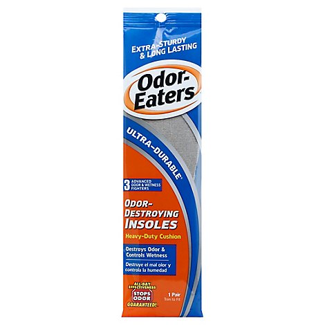 2 Pk Odor Eaters Ultra Durable Odor Destroying Heavy Duty Cushion Insoles 1 pair 
