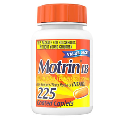 Motrin Pain Reliever Fever Reducer Ibuprofen Tablets Usp 200 Mg - 225 Count - Image 1