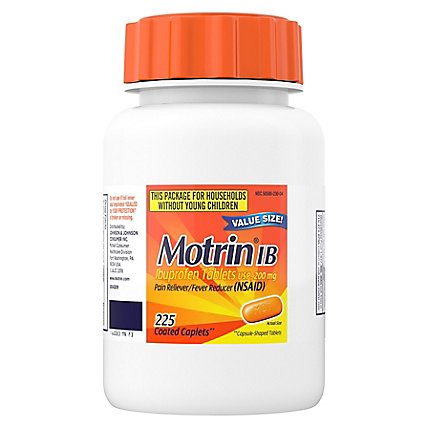Motrin Pain Reliever Fever Reducer Ibuprofen Tablets Usp 200 Mg - 225 Count - Image 1