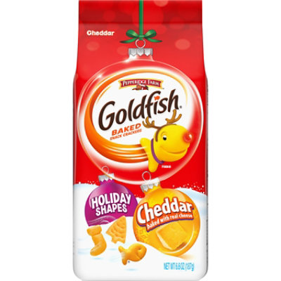 Pepperidge Farm Goldfish Baked Snack Crackers Cheddar Baked Holiday Shapes - 6.6 Oz