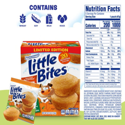 Entenmanns Little Bites Muffins Pumpkin Limited Edition 5 Pouches - 20 Count - Image 2