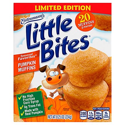 Entenmanns Little Bites Muffins Pumpkin Limited Edition 5 Pouches - 20 Count - Image 1