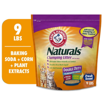 ARM & HAMMER Essentials Cat Litter Clumping Natural Double Duty Bag With Corn Fibers - 9 Lbs - Image 1