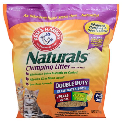 ARM & HAMMER Essentials Cat Litter Clumping Natural Double Duty Bag With Corn Fibers - 9 Lbs - Image 1