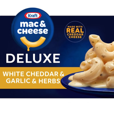 Kraft Macaroni & Cheese Dinner Deluxe White Cheddar & Garlic & Herbs Box - 11.9 Oz