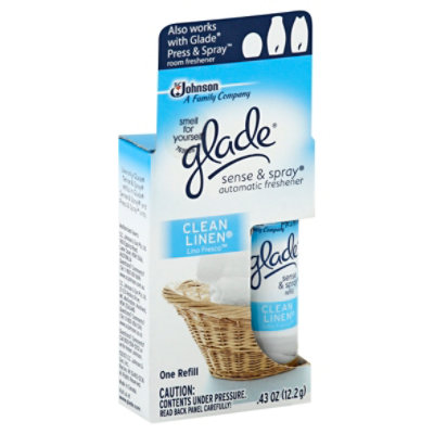 Glade Sense & Spray Automatic Freshener Refill Clean Linen - 0.43 Oz