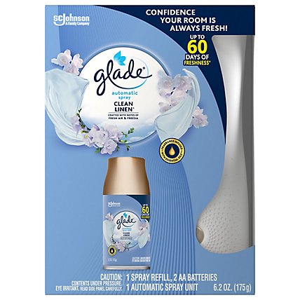 Glade Automatic Spray Holder and Clean Linen Refill Starter Kit 10.2 oz 1 6.2 oz Refill - Image 2