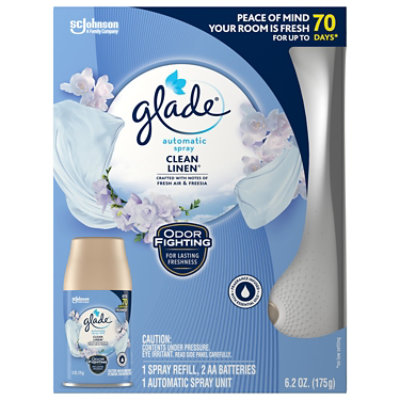 Glade Clean Linen Automatic Spray Air Freshener Refill - 6.2 Oz