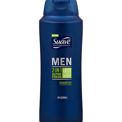 Suave Professionals Men Shampoo + Conditioner 2 In 1 Alpine Fresh - 28 Fl. Oz. - Image 2