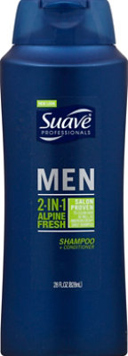 Suave Professionals Men Shampoo + Conditioner 2 In 1 Alpine Fresh - 28 Fl. Oz. - Image 2