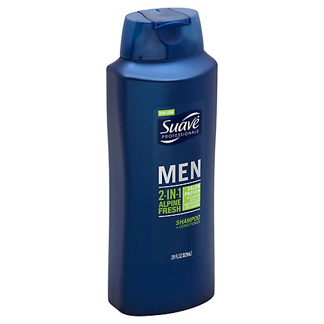 Suave Professionals Men Shampoo + Conditioner 2 In 1 Alpine Fresh - 28 Fl. Oz.