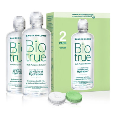 Biotrue Contact Lens Solution Multi-Purpose Lens Case Included  Multipack - 2-10 Fl. Oz. - Image 1