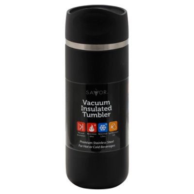 Savor Euro Black 16oz Travel Tumbler - Each