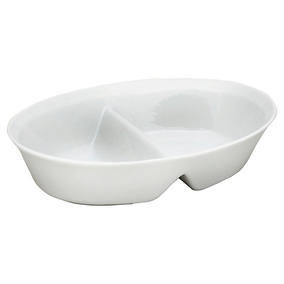 Bia Divided Oval Serve Bowl With Notch - Each