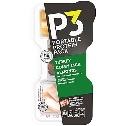 P3 Portable Protein Pack Turkey Almonds Colby Jack - 2 Oz - Image 3