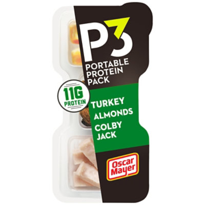 P3 Portable Protein Turkey Almonds Colby Jack Cheese - 2 Oz - Image 1