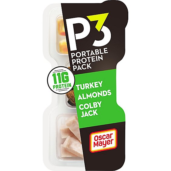 P3 Portable Protein Pack Turkey Almonds Colby Jack - 2 Oz