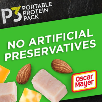 P3 Portable Protein Pack Turkey Almonds Colby Jack Cheese for Low Carb Lifestyle Tray - 2 Oz