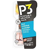 P3 Portable Protein Pack Smoked Ham Sharp Cheddar Cheese & Dry Roasted Almonds - 2 Oz - Image 2
