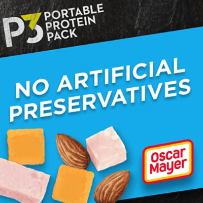 P3 Portable Protein Snack Pack with Ham Almonds & Cheddar Cheese Tray - 2 Oz - Image 2