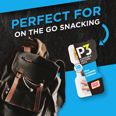 P3 Portable Protein Snack Pack with Ham Almonds & Cheddar Cheese Tray - 2 Oz - Image 4