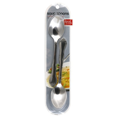 Good Cook Soup Spoon Stainless Steel 2Pk - Each