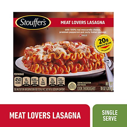 Stouffer's Meat Lovers Lasagna Frozen Meal - 10 Oz - Image 1
