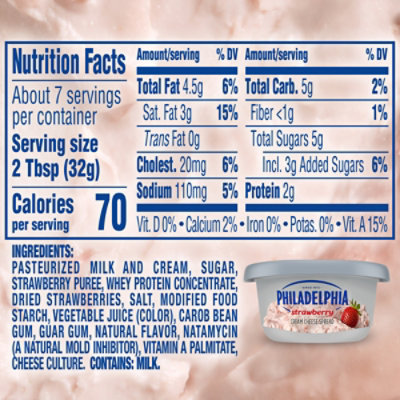 Philadelphia Strawberry Cream Cheese Spread Tub - 7.5 Oz - Image 6