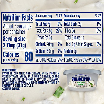 Philadelphia Chive & Onion Cream Cheese Spread Tub - 7.5 Oz - Image 7