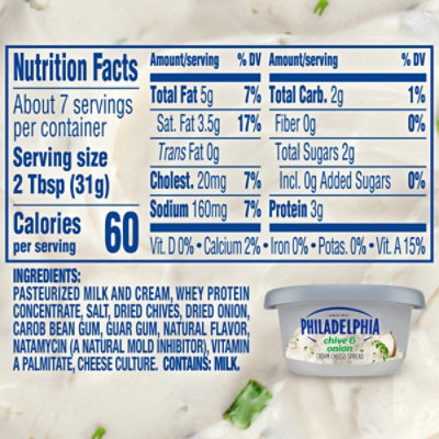 Philadelphia Chive & Onion Cream Cheese Spread Tub - 7.5 Oz - Image 6