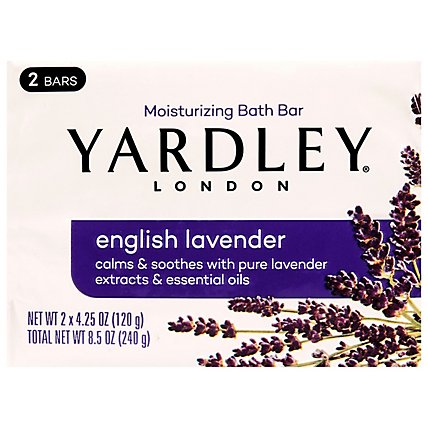 Yardley London Moisturizing Bath Soap Bar English Lavender - 2-4.25 Oz - Image 3