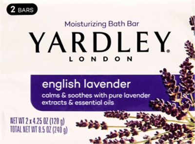 Yardley London Moisturizing Bath Soap Bar English Lavender - 2-4.25 Oz - Image 2