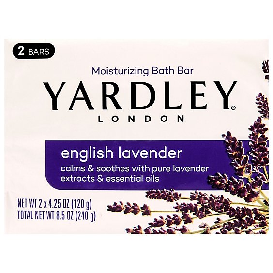 Yardley London Moisturizing Bath Soap Bar English Lavender - 2-4.25 Oz