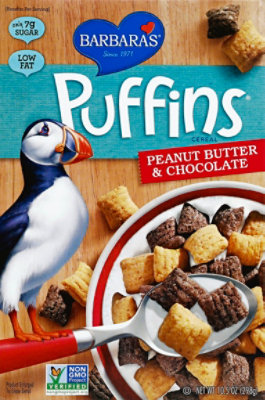 Barbaras Puffins Cereal Peanut Butter & Chocolate - 10.5 Oz - Image 2