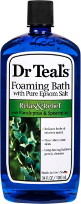 Dr Teals Foaming Bath Epsom Salt Pure Relax & Relief With Eucalyptus & Spearmint - 34 Fl. Oz. - Image 2