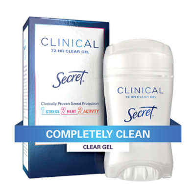Secret Clinical Strength Antiperspirant & Deodorant Clear Gel Completely Clean - 1.6 Oz