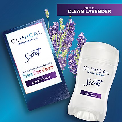 Secret Clinical Strength Clear Gel Antiperspirant and Deodorant Clean Lavender - 1.6 Oz - Image 3