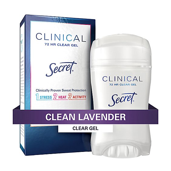 Secret Clinical Strength Clear Gel Antiperspirant and Deodorant Clean Lavender - 1.6 Oz