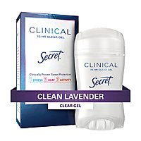 Secret Clinical Strength Clear Gel Antiperspirant and Deodorant Clean Lavender - 1.6 Oz - Image 1