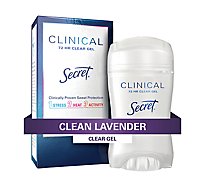 Secret Clinical Strength Clear Gel Antiperspirant and Deodorant Clean Lavender - 1.6 Oz