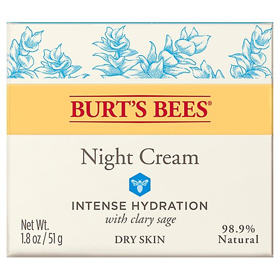 Burts Bees Intense Hydration Night Cream With Clary Sage - 1.8 Oz