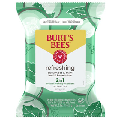 Burts Bees Towelettes Facial Cleansing with Cucumber & Sage Extracts - 30 Count - Image 2