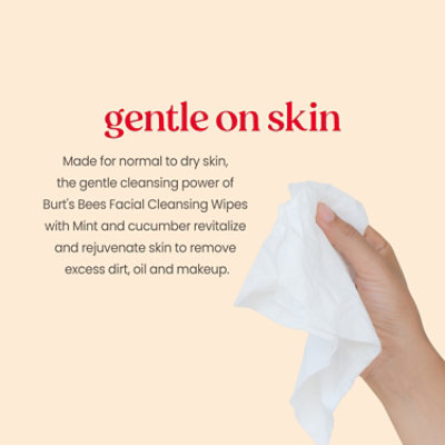 Burt’s Bees Refreshing Facial Cleanser and Makeup Remover Towelettes With Cucumber And Mint - 30 Count - Image 5