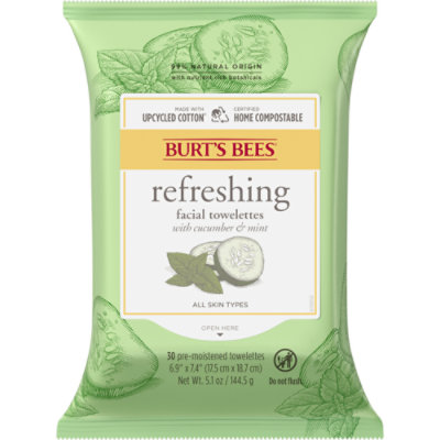 Burts Bees Towelettes Facial Cleansing with Cucumber & Sage Extracts - 30 Count
