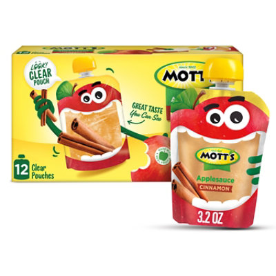 Motts Applesauce Cinnamon Clear Pouches - 12-3.2 Oz - Image 1