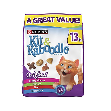 Kit & Kaboodle Cat Food Dry Original Chicken Liver Turkey & Ocean Fish - 13 Lb