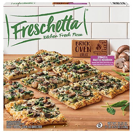 Freschetta Pizza Brick Oven Crust Roasted Mushroom & Spinach Frozen - 22.52 Oz - Image 3